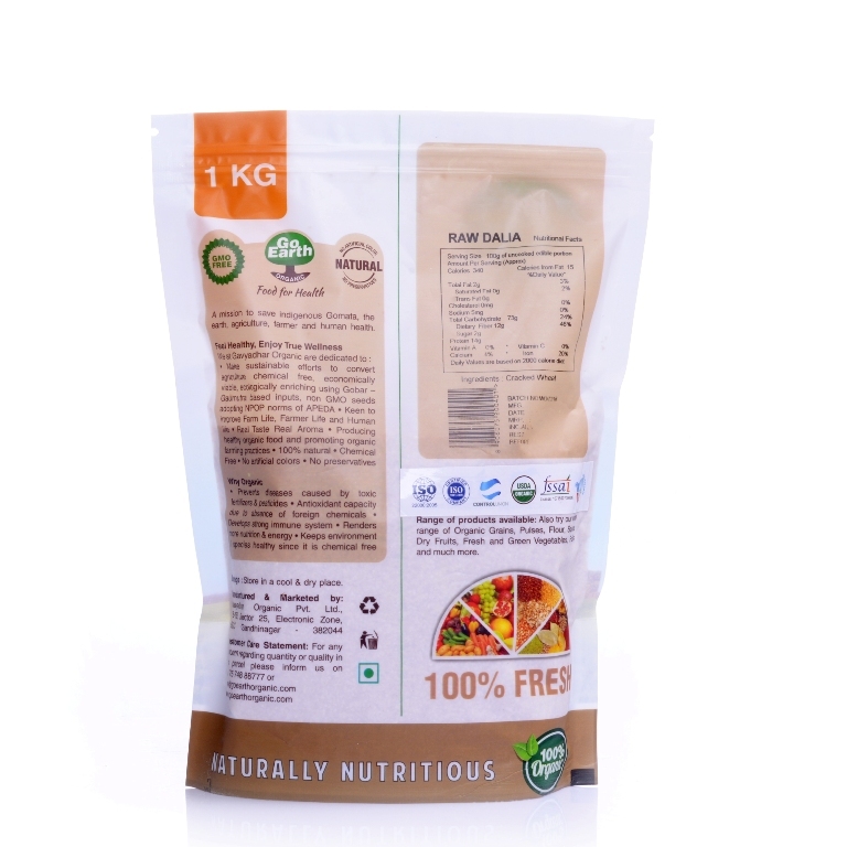Organic Wheat Daliya - Color: Brown
