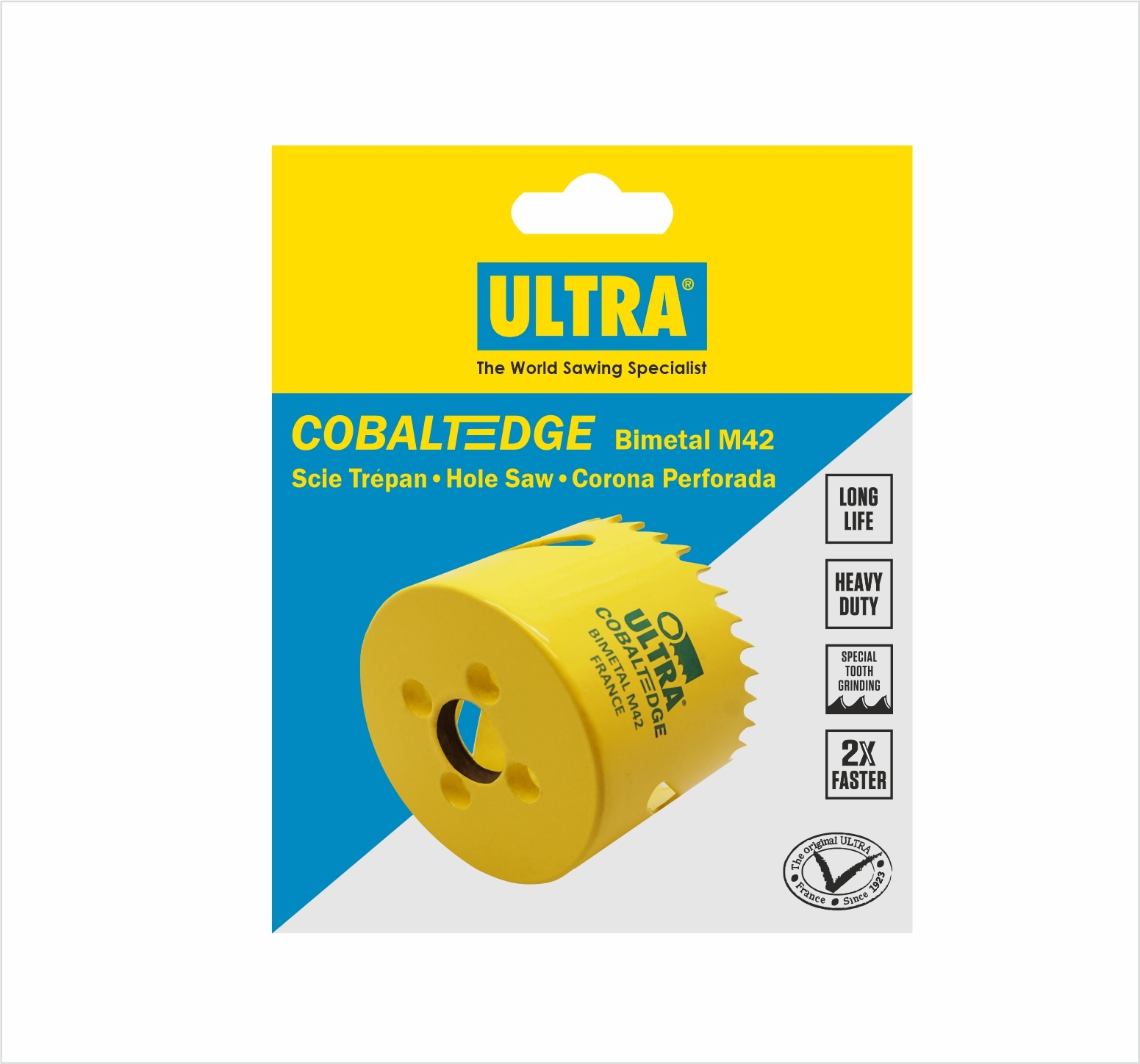 Ultra Cobalt Edge Scy Hole Saw - Bimetal M42 8% Cobalt, 14-235mm Yellow | Enhanced 5.5 Tpi Positive Rake Teeth, Extra Gullet For Material Penetration, Solid Backer For Stability