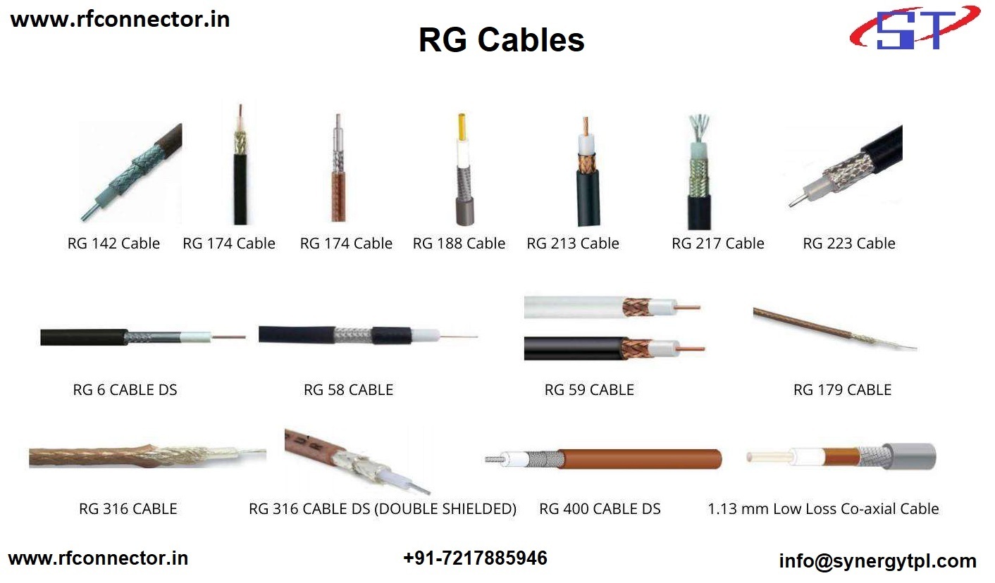 Rg214 Coaxial Cable - Copper Solid Conductor, 50 Ohm Impedance, Black Pvc Jacket, Single Core, 4000 Dielectric Strength, Low Voltage