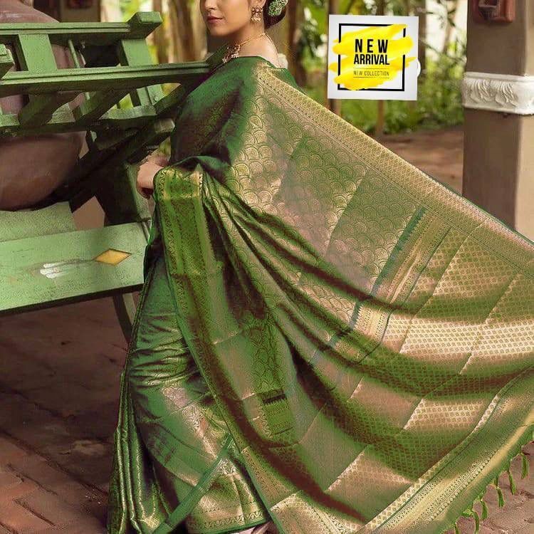 Soft Lichi Saree - Soft Lichi Silk Cloth, Beautiful Rich Pallu & Jacquard Work , Ethnic Indian Design With Exclusive Jacquard Border Blouse
