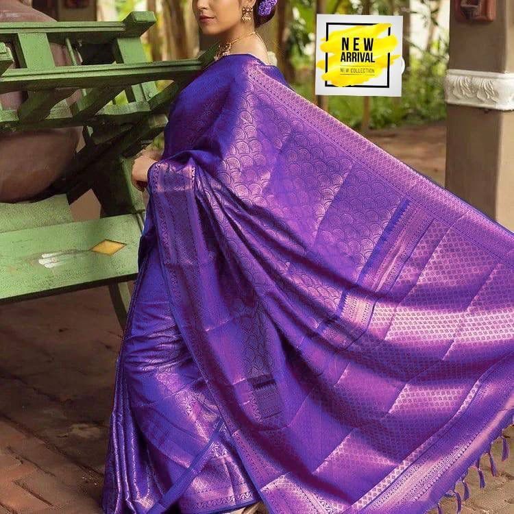 Soft Lichi Saree - Soft Lichi Silk Cloth, Beautiful Rich Pallu & Jacquard Work , Ethnic Indian Design With Exclusive Jacquard Border Blouse