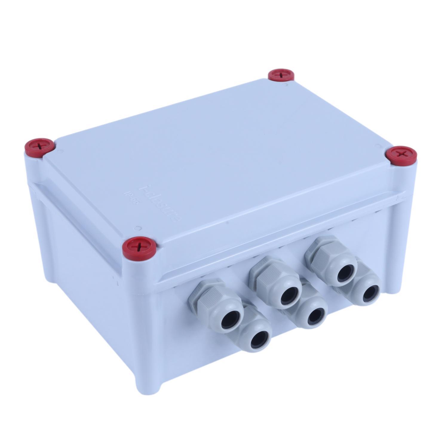 Terminal Junction Box - Ip65 Waterproof 140x190x100 Mm | 20 Terminal Blocks, 4 Sqmm, Abs Material, Pg13.5 Glands, Silicon Sponge O-ring