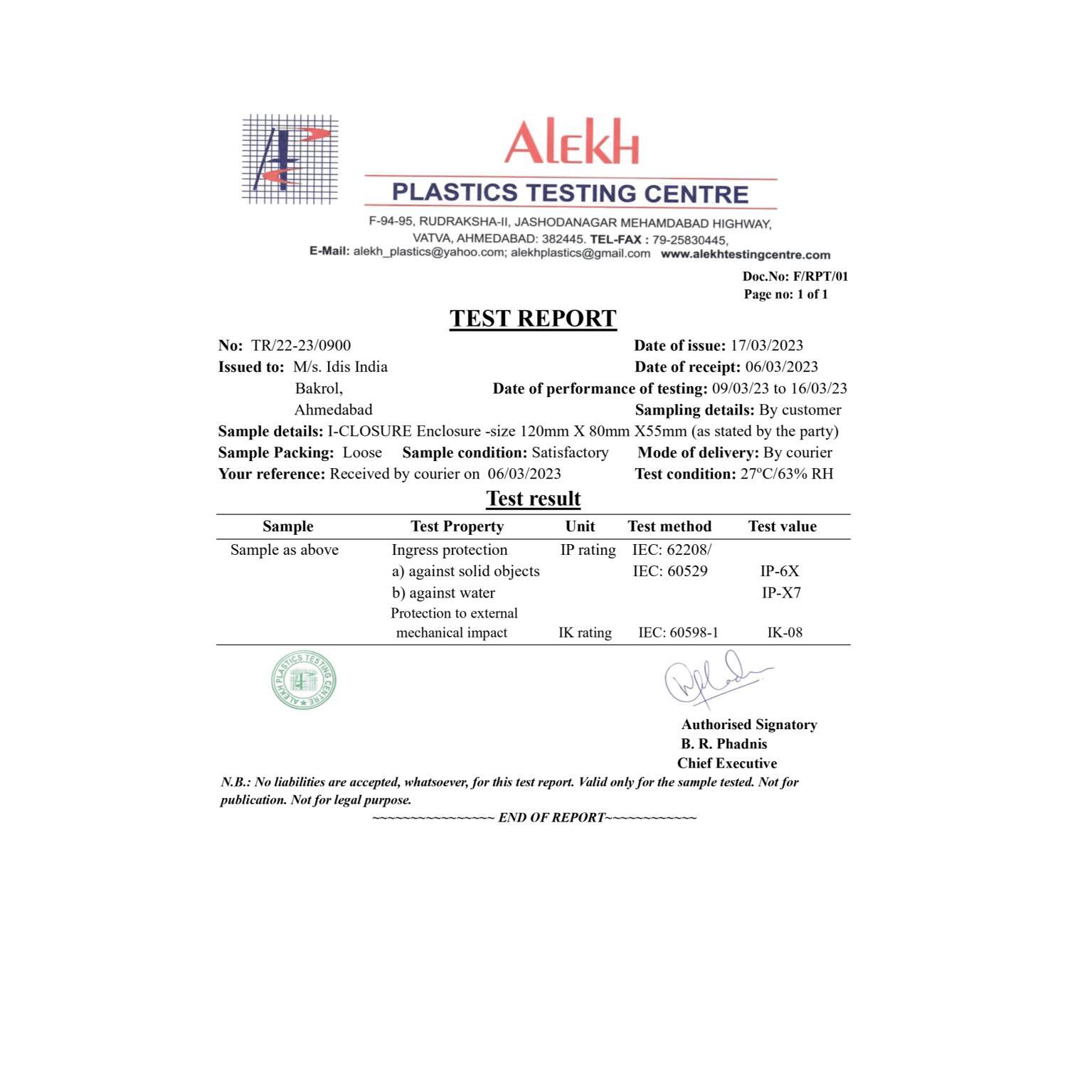 Abs Enclosure 120 X 80 X 55 Mm Grey Ip67 - Abs Virgin Material, 3 Mm Thickness, Ip67 Waterproof, Easy Outside Panel Mounting, Brass Insert