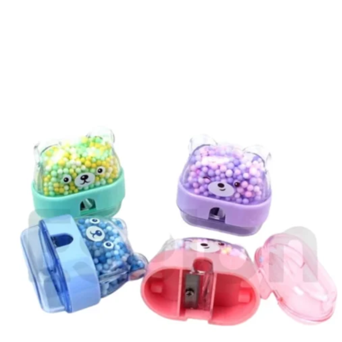 Cat Pencil Sharpner - Feature: Cute Bear Design With Bead Decoration