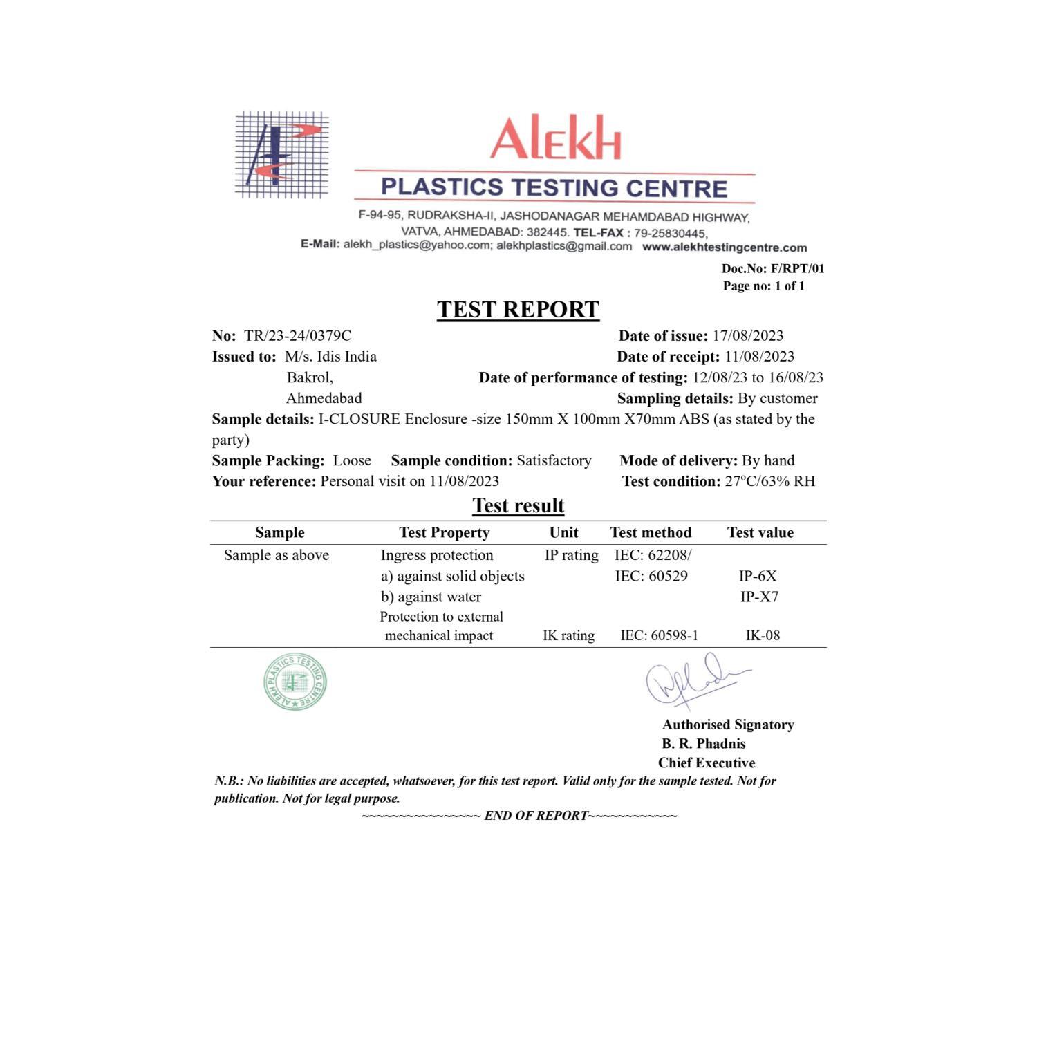 Abs Enclosure 150 X 100 X 70 Mm Grey Ip67 - Material: Abs, Size: 150 X 100 X 70 Mm, Protection Level: Ip67, 3 Mm Wall Thickness, 1 Year Warranty, 0.4 Kg Weight | Ideal For Iot, Automation, And Small Electrical Devices