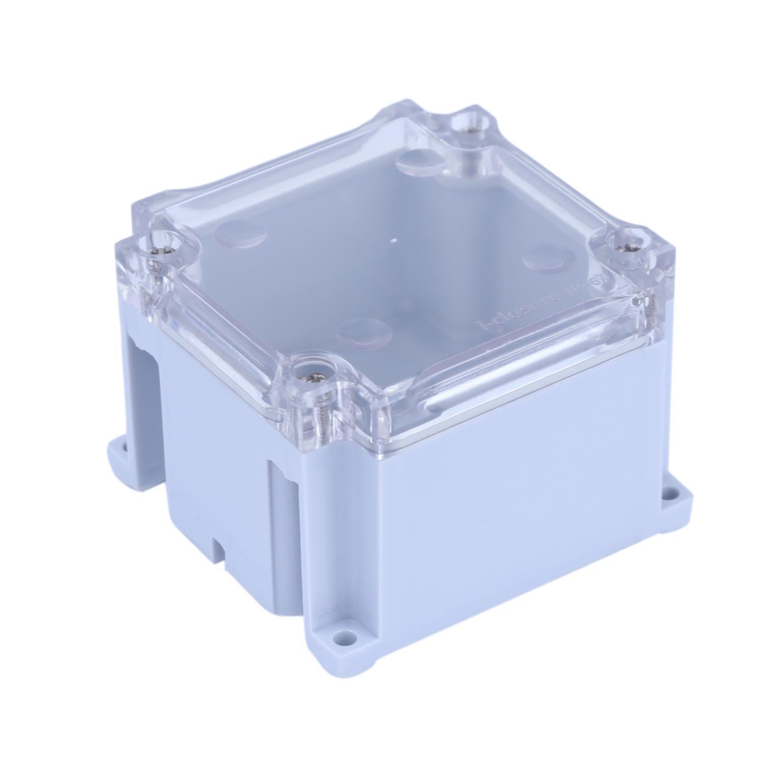 Abs Enclosure 80 X 82 X 55 Mm Transparent Ip65 | Waterproof 3 Mm Thick Brass Insert Easy Mounting Suitable For Electronics Iot And Automation