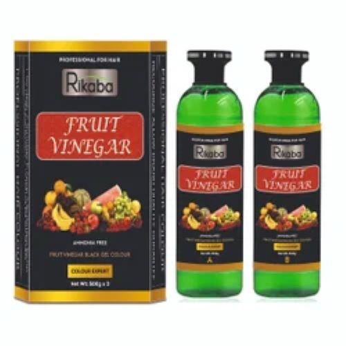 Fruit Vinegar Hair Gel Color - 1 Liter, Black Color Code 1 | Ammonia-free Formula For All Hair Types, Rejuvenating Shine And Softness