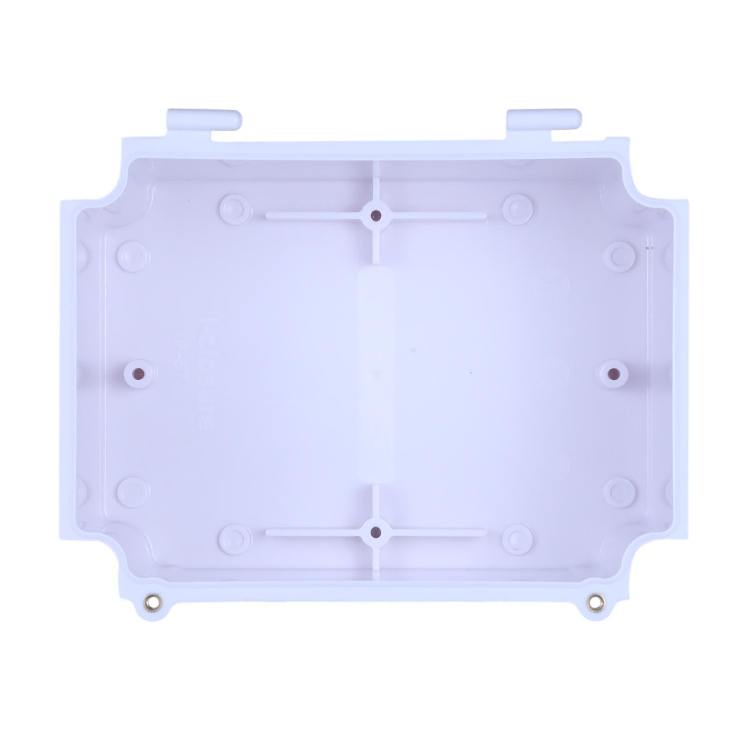 Abs Plastic Enclosure - 130x180x100mm | Ip67 Waterproof, Hinge Design, Removable Transparent Lid, Includes Din Rail & Cable Glands, Easy Wall Mounting Options
