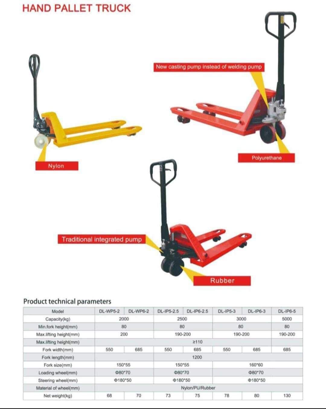 Hydraulic Pallet Truck - 3t/5t Load Capacity 200mm Lifting Height | Durable Yellow Design Industrial Usage 4.3mm Plate Thickness