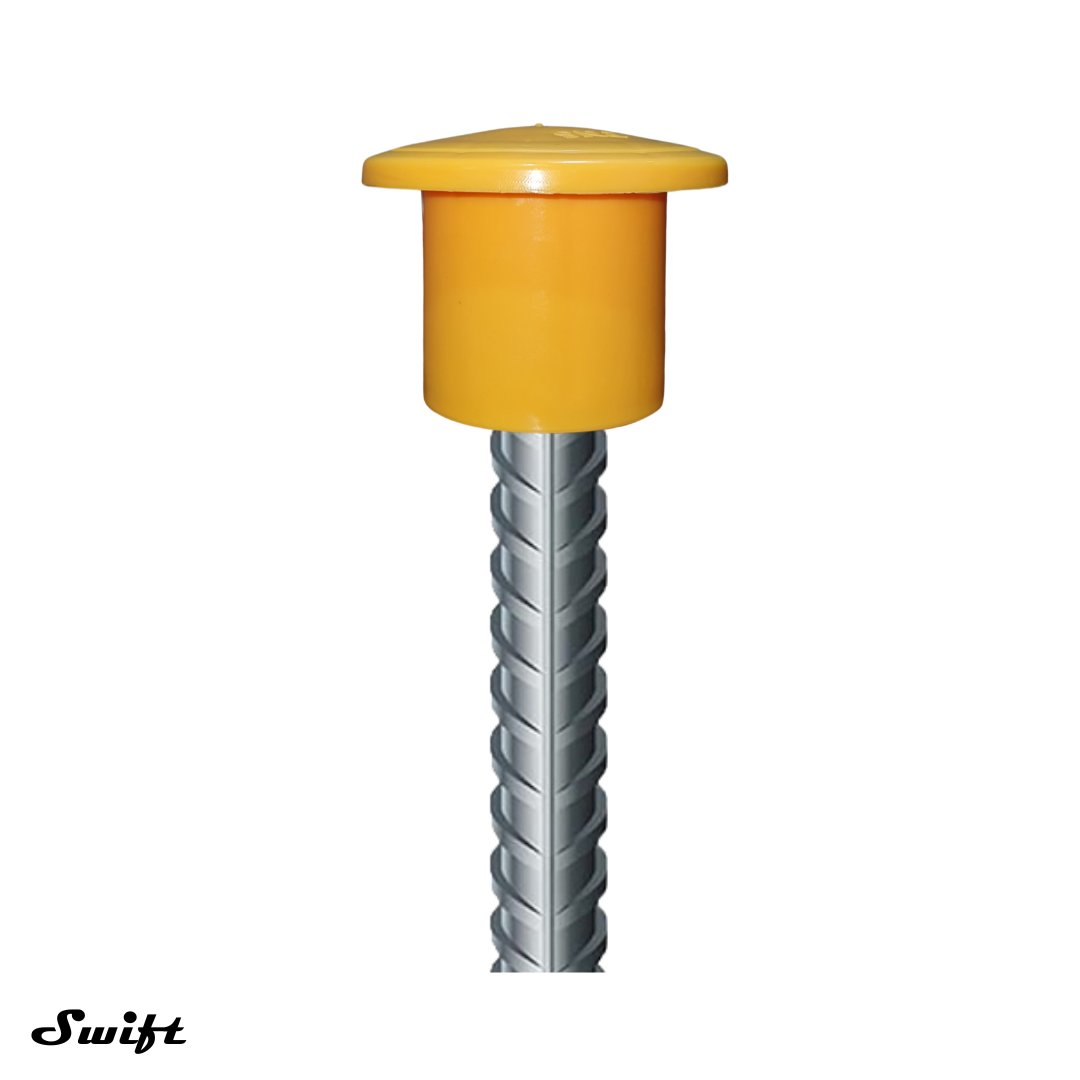 Rebar Safety Cap (20-32 Mm) - Polypropylene, Yellow | Quick & Easy Installation, Secure On All Diameters, 100% Recyclable