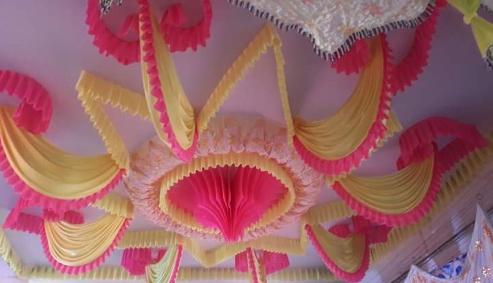 Ceiling Hanging Decor For Tent - Premium Quality Fabric, Full Size, All Colors Available | Quick Dry, Washable, Strong Strength, Perfect Weight