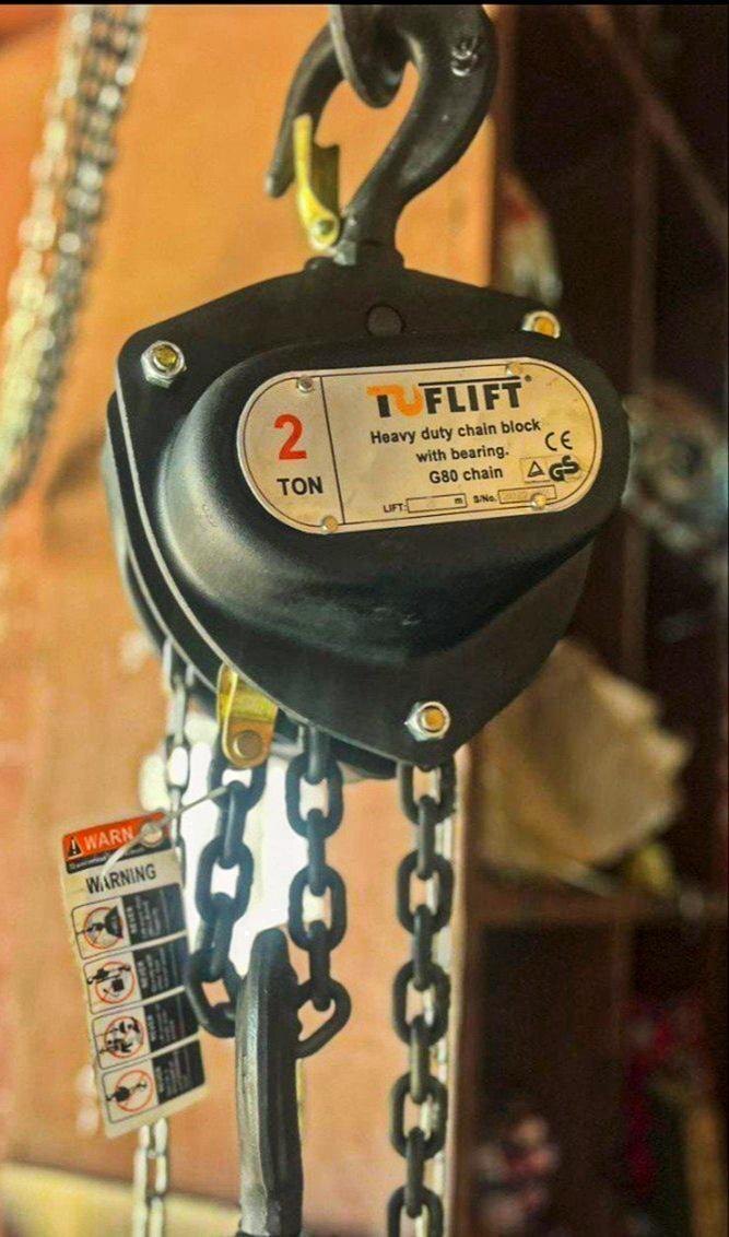 Chain Pulley Block - Manual Power Source, New Condition, Black Color, Different Size, Ball Bearing System