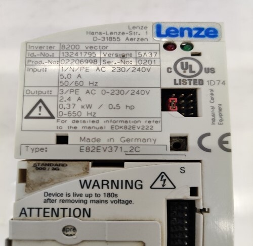 Lenze E82ev371-2c Frequency Inverter