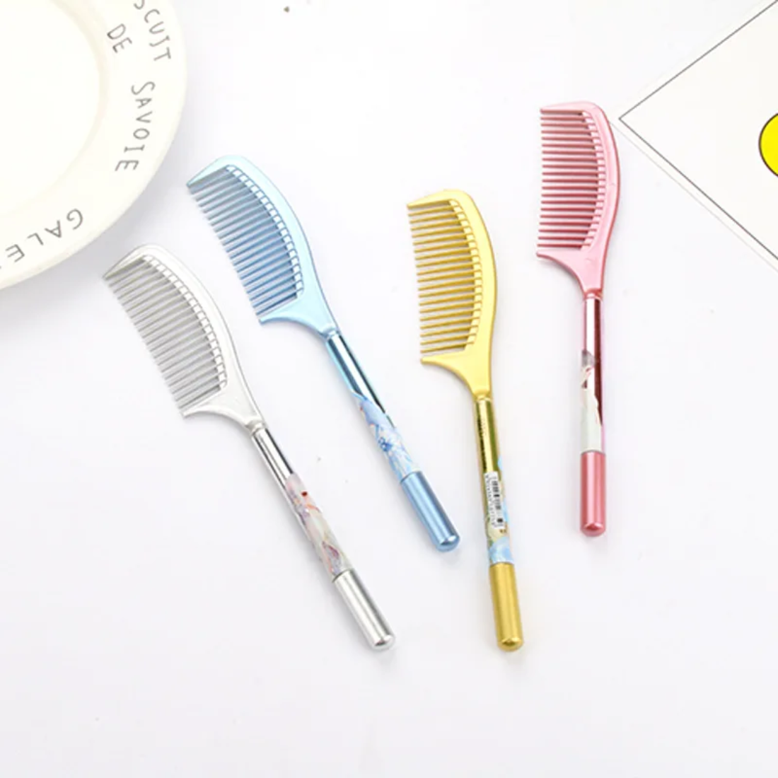 Comb Pen - Plastic Material, Different Sizes Available | Modern Comb Shape, High-quality Design, Perfect For Kids And Gifting At Celebrations