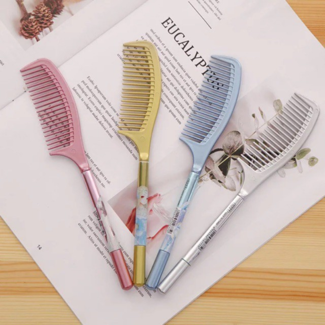 Comb Pen - Plastic Material, Different Sizes Available | Modern Comb Shape, High-quality Design, Perfect For Kids And Gifting At Celebrations