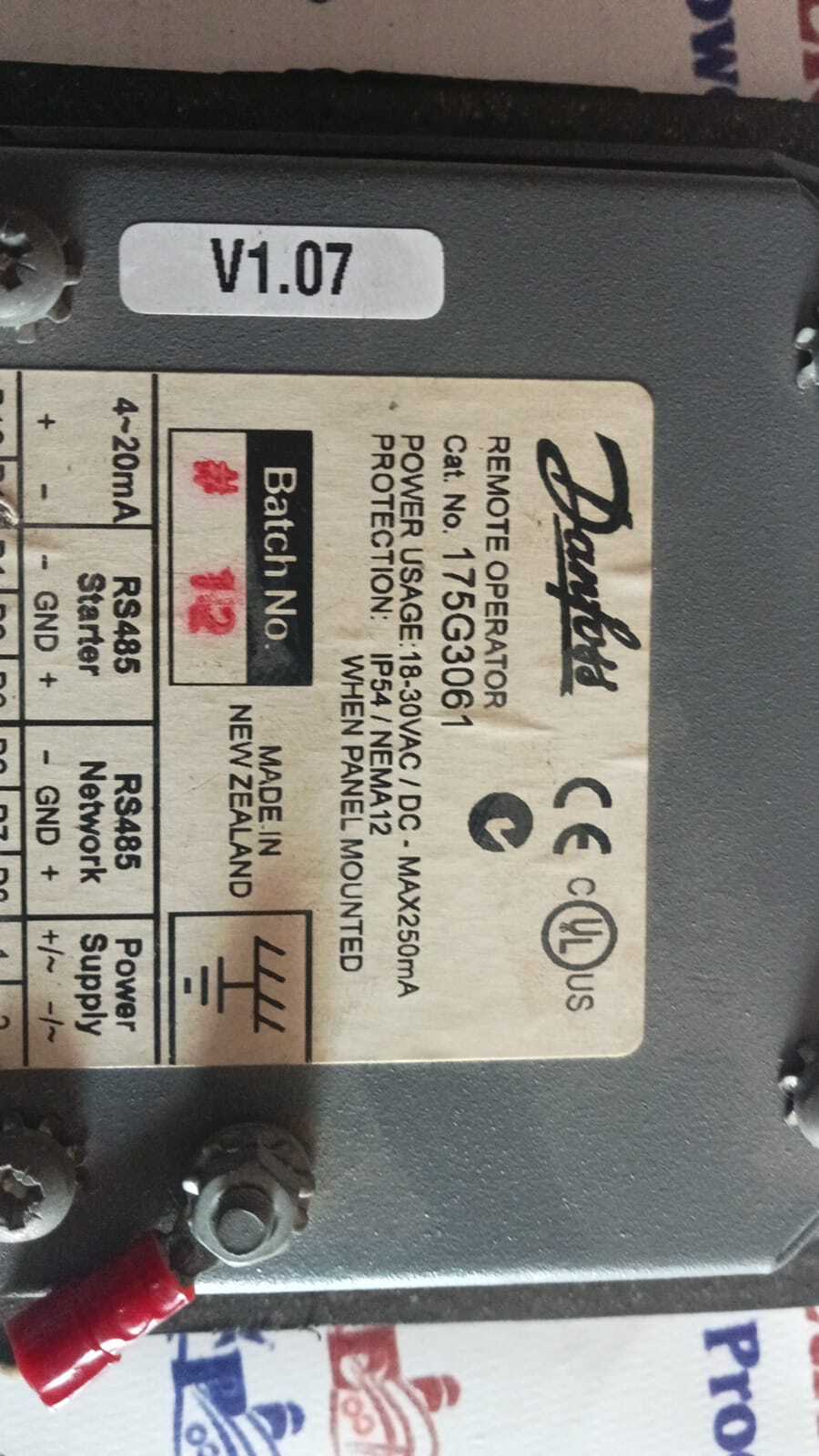 Danfoss 175g3061 Remote Operator