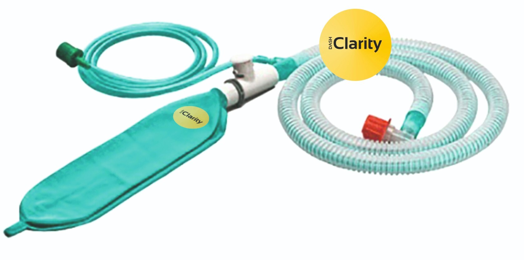 Bain Circuit Child - Plastic Material, Transparent And Green Color, New Condition | Lightweight & Portable, Low Resistance To Breathing, Delivers Heat And Humidity