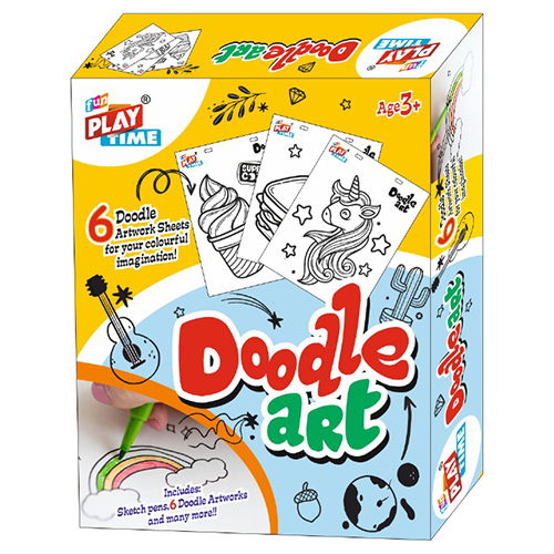 Doodle Art Kit For Kids - High-Quality Plastic, Aged 5-12 Years, Vibrant Color Options | Manual Drawing and Coloring Fun for Young Artists