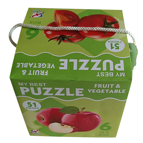 Fruit And Vegetable Puzzle Games - High-Quality Plastic, 51 Pieces Set | Engaging Manual Learning for Ages 5-12, Vibrant Colors