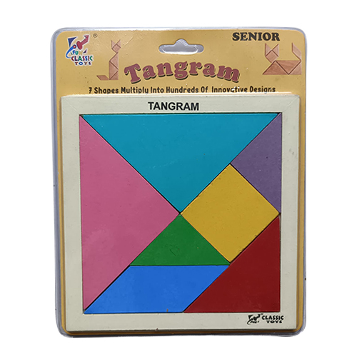 7 Shapes Tangram Puzzle Game - High-Quality Plastic, Manual Play for Ages 5-12 , Vibrant Colors for Cognitive Development