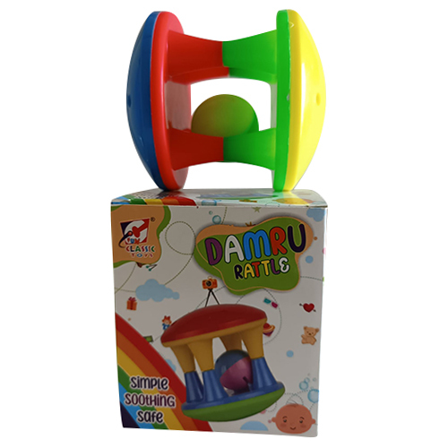 Damru Rattle Games - Durable Plastic Material, Vibrant Color Options , Manual Rattle for Kids Aged 5-12 Years