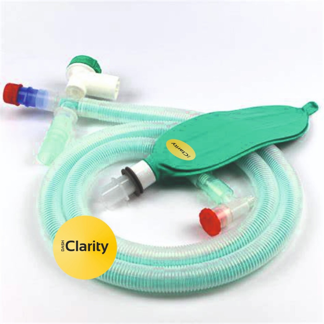 Mapleson D Bain Circuit - Plastic Material, Transparent And Green Color | Lightweight, Low Resistance Breathing, Heat And Humidity Delivery