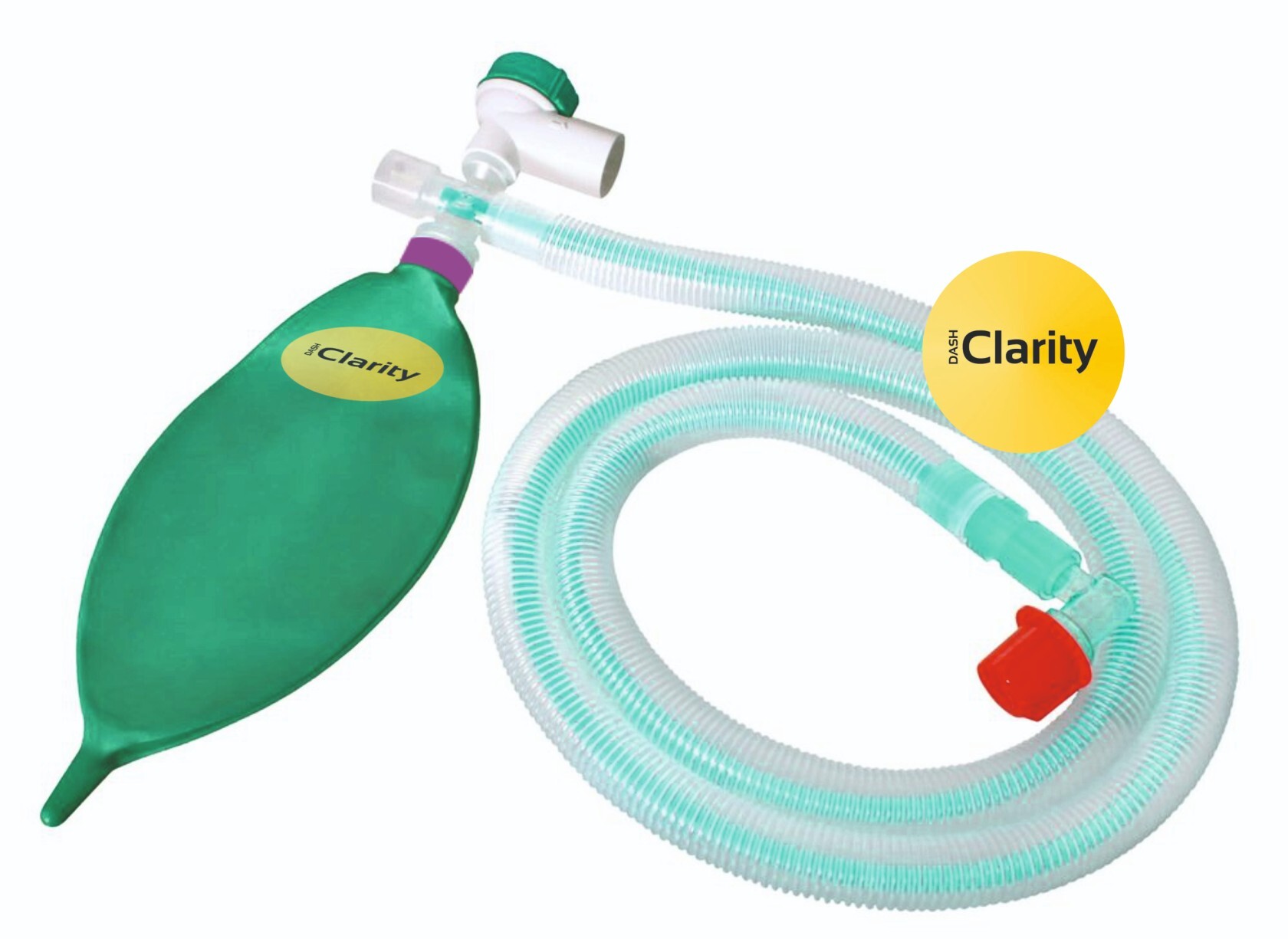 Mapleson D Bain Circuit - Plastic Material, Transparent And Green Color | Lightweight, Low Resistance Breathing, Heat And Humidity Delivery