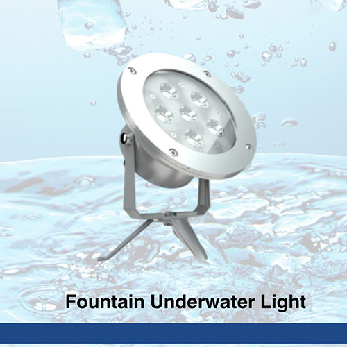 Fountain Underwater Light - Customized Size Silver Finish | Round Design, SMD 9W with Color Options Red, Green, Blue, Warm White, One Year Warranty
