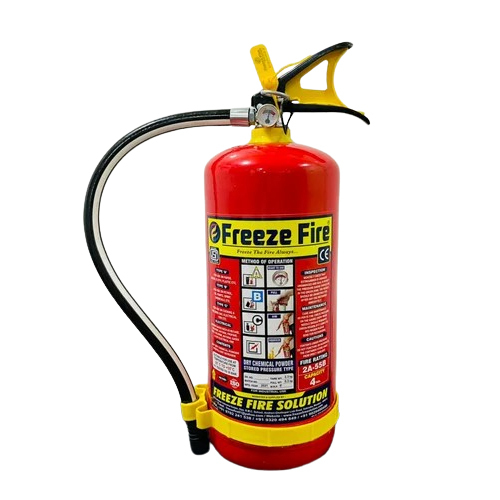 4 Kg ABC Fire Extinguisher - Mild Steel, Durable Red Design | Industrial Use, Warranty Included, Versatile for Class A, B, C Fires