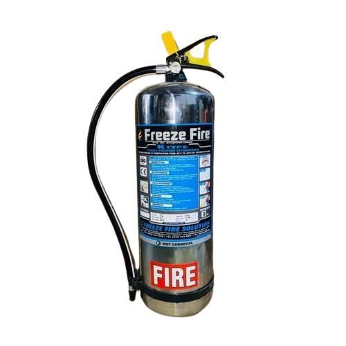 9kg Kitchen Fire Extinguisher - Mild Steel, 9kg Capacity, Black | Industrial Fire Fighting Equipment with Warranty, Easy to Use