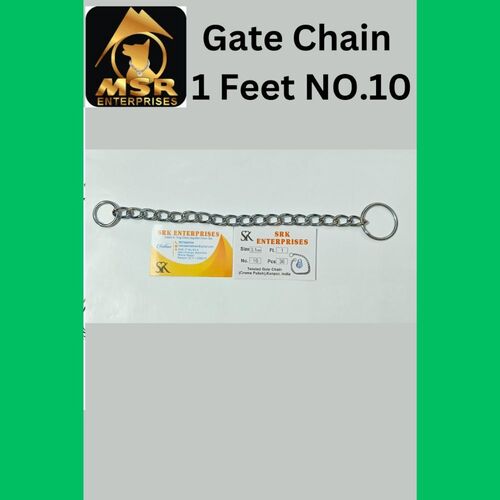 1 Feet Plain Twisted Gate Iron Chain 10 N0. - Color: Silver