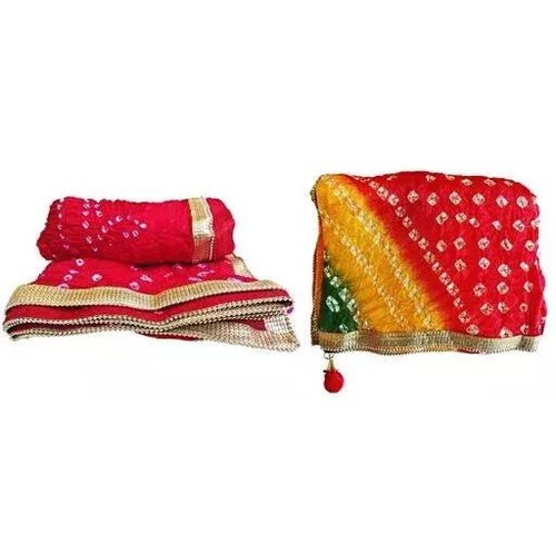 Jaipuri Rajasthani Bandhani Bandhej Dupatta - Cotton Material, Customizable Size, Available in Multiple Colors | Washable, Plain Pattern for All Seasons