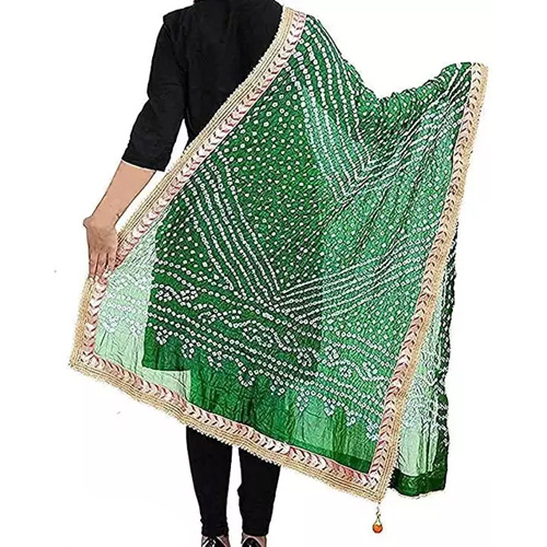 Bandhej Art Silk Dupatta - Cotton Material, Customized Size, Various Colors Available | Washable, All-Season Versatility