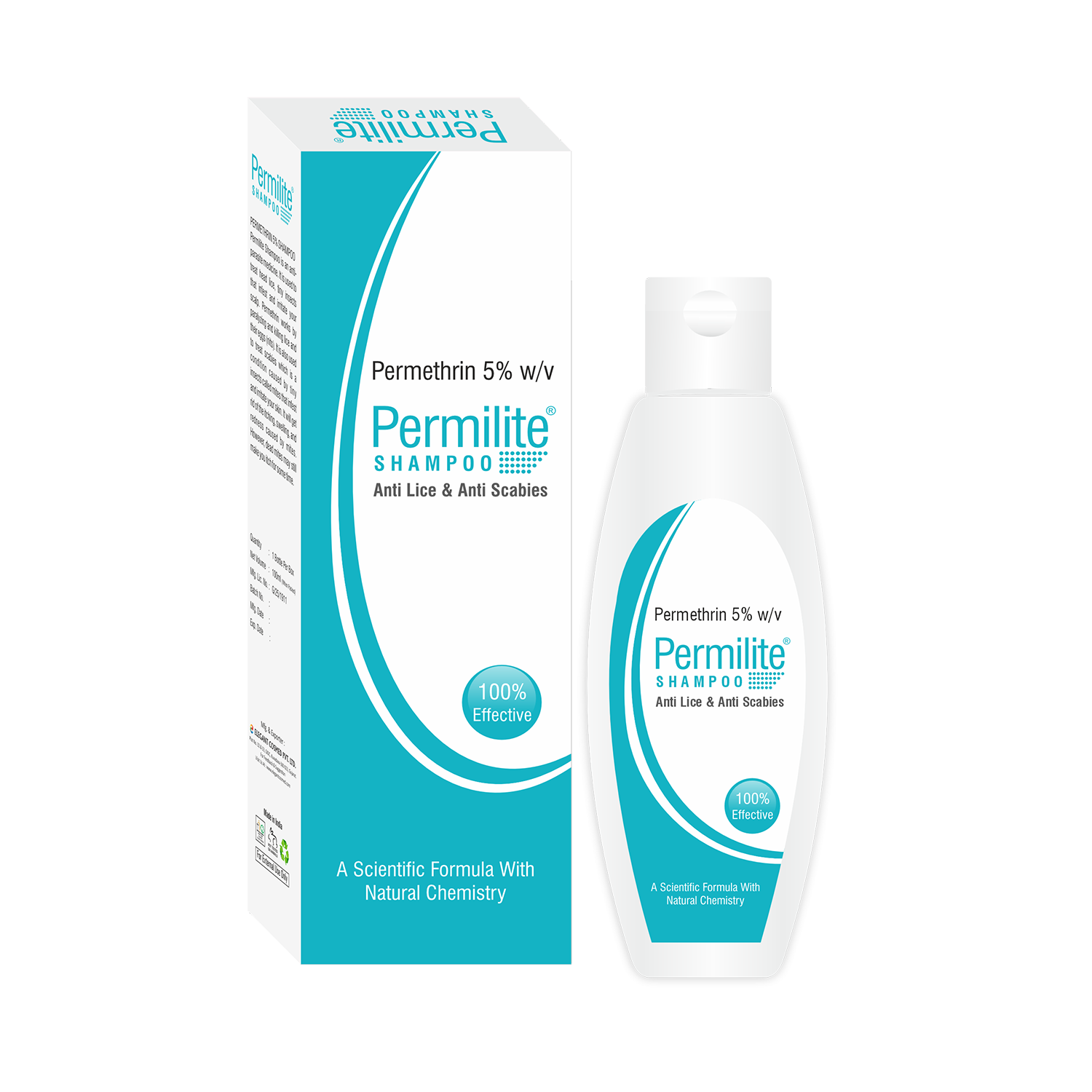 Permilite Shampoo - Permethrin Formula, Anti-head Lice & Scabies Treatment, Soothes Itching And Redness