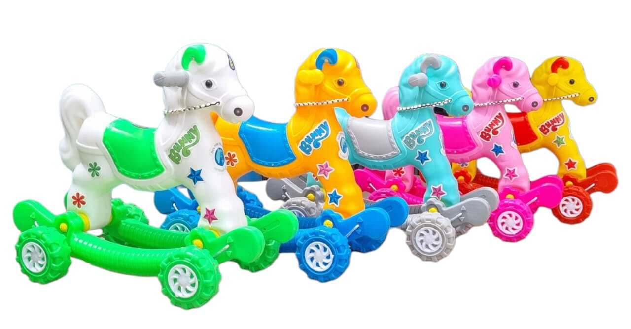 Chetak Premium - Plastic, 30x20x15cm, Yellow | Develops Balance, Durable Material, Easy Assembly, Engaging Activity, Smooth Rocking, Fun Design