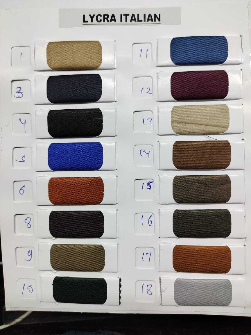 Fancy Suiting Fabric - Lycra Material, 58 Inch Width , Customised Sizes, Lightweight, High Strength, Breathable, Wrinkle-free, Plain Pattern