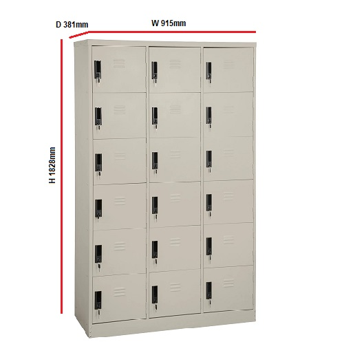 Ss Lockers - Stainless Steel Material, 18 Durable Compartments With Reliable Locking Mechanisms, Ideal For Secure Storage Solutions