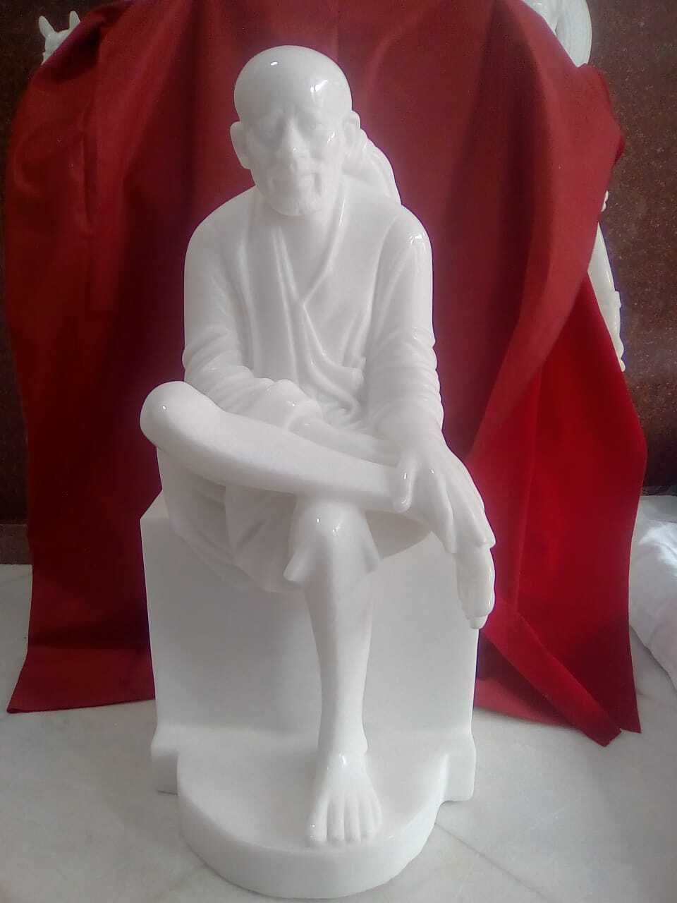 Marble Sai Baba Statue - Color: White And Multi Colour