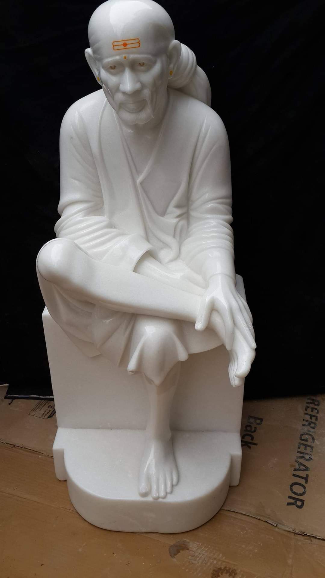 Marble Sai Baba Statue - Color: White And Multi Colour