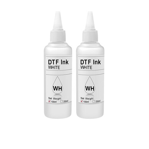 DTF White Ink 100 ML - Nano-Sized Particle Ink for Direct-To-Film Printing, High Solid Content, Optimized Viscosity, Compatible with Various Fabrics