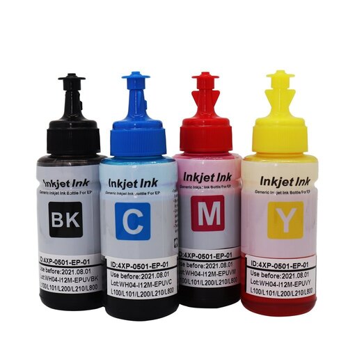 DTF Ink 100 ML (CMYK) - Water Based Ink, 100ml Size, Sealed Packaging | No Clogging, Consistent Results with Minimal Head Cleaning