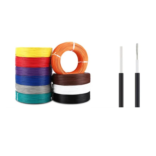 600V PTFE Wire Cables - 100 Meter Length, 64 Core Round Conductor, Insulation Rated up to 260 °C | High Voltage Industrial Application