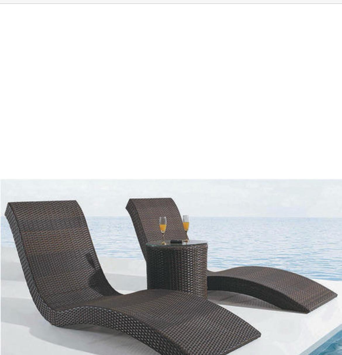 2 Sets Waterproof Rattan Sun Lounger Application: Garden