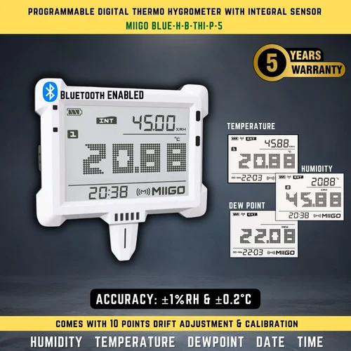 Metal&Pvc Digital Thermo Hygrometer With Clock