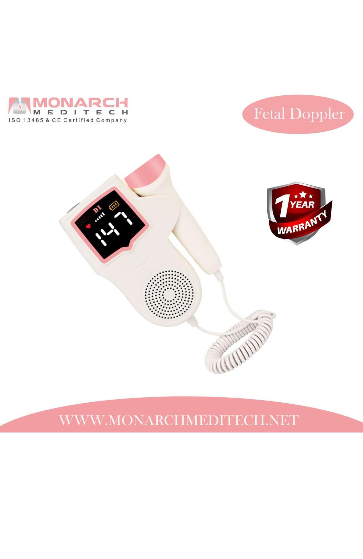 Handheld Digital Fetal Doppler - Dimension (L*w*h): 135mmx95mmx35mm. Millimeter (Mm)