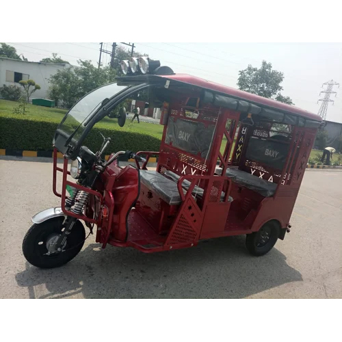 Color Coated Baxy E-Rickshaw - High Range, 2-5 Seat Capacity | Eco-Friendly Electric Vehicle with Rechargeable Batteries
