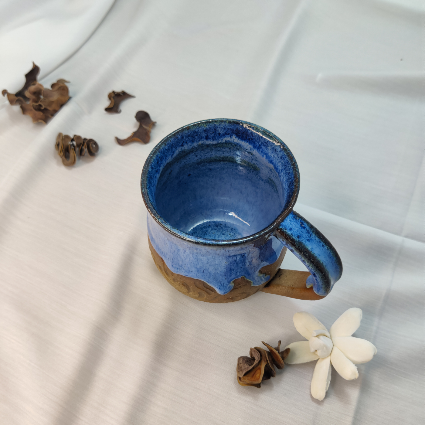 Blue Drip Glaze Mug - Ceramic Type: Brown Stoneware