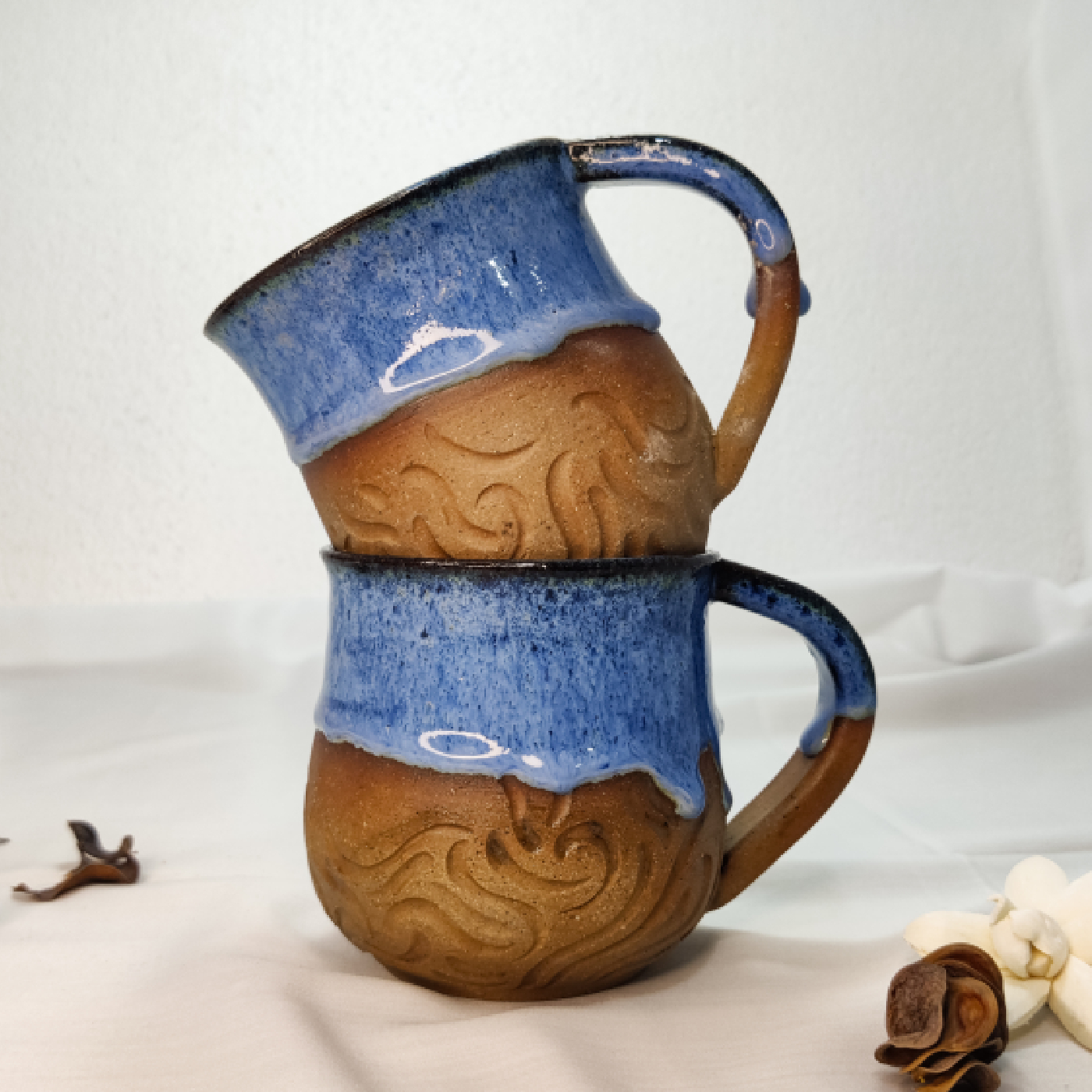 Blue Drip Glaze Mug - Ceramic Type: Brown Stoneware