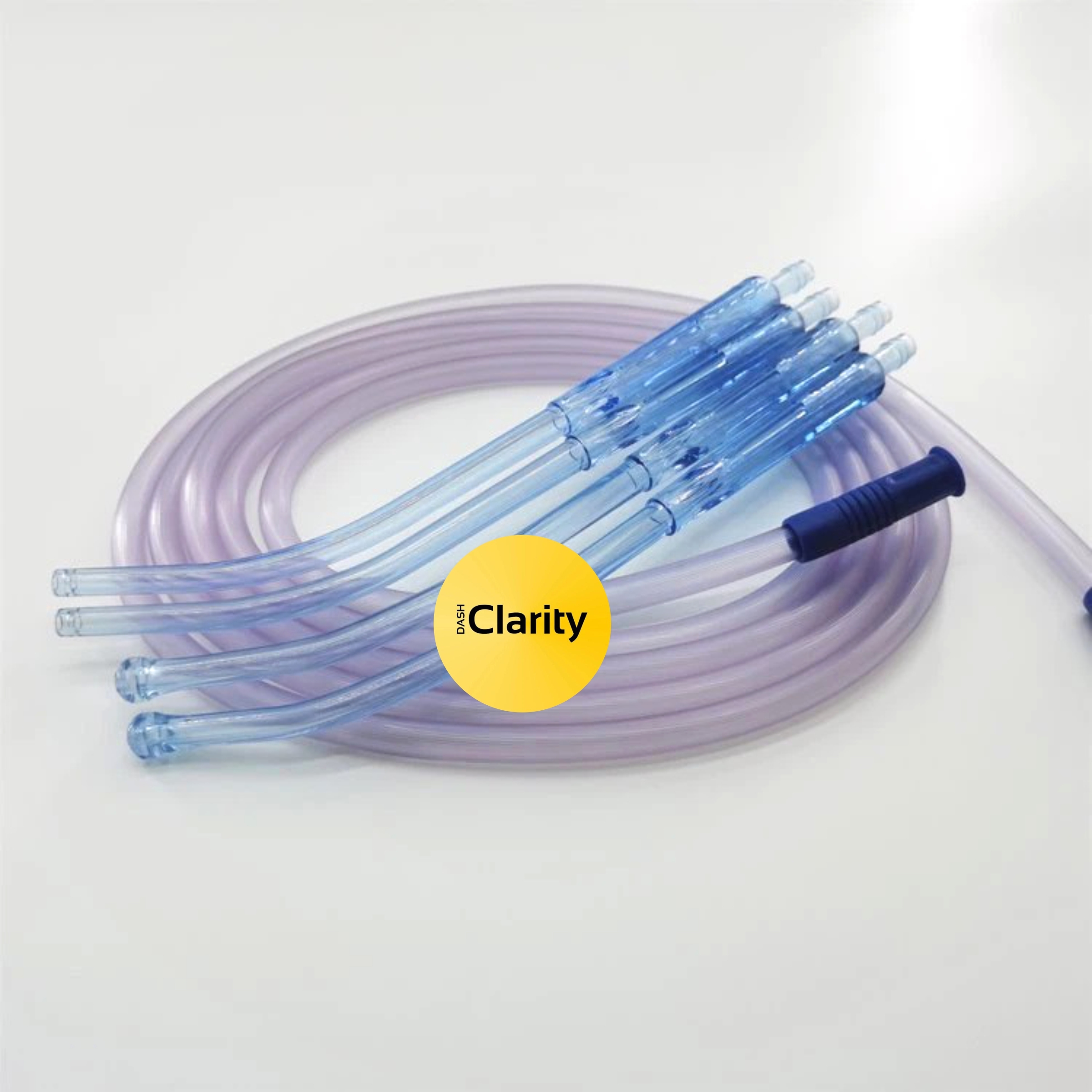 Vacuum Suck Suction Set - Plastic, Pediatric & Adult Sizes | Blue Transparent, Ergonomic Handle, Flexible Tubing, Single-use Sterile Design