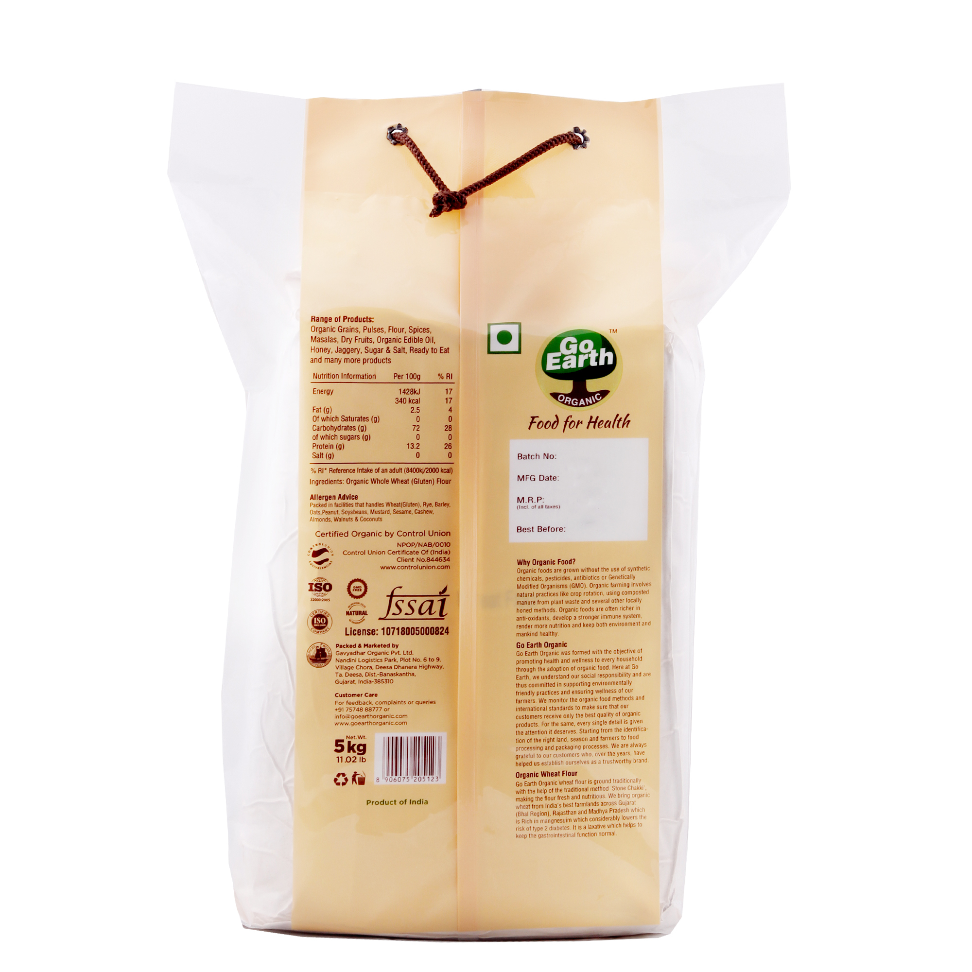 Organice Wheat Flour - Color: Yellow
